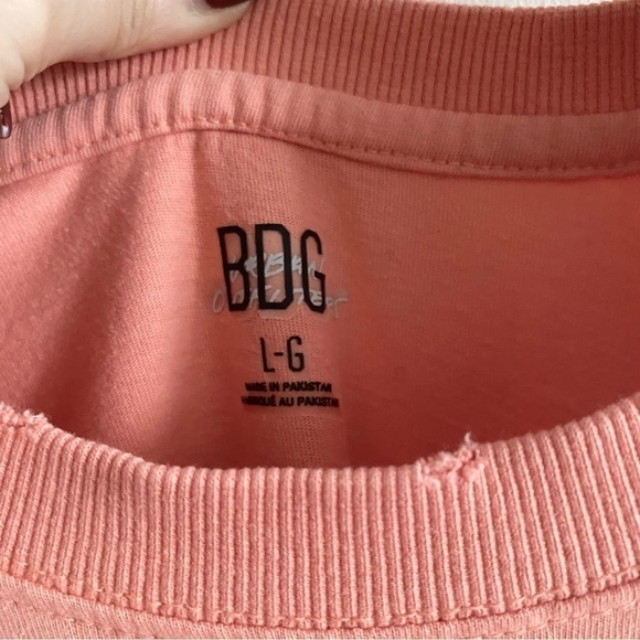 Bdg Colorblock Football Jersey Tee Basic T Shirt Short Sleeve Coral - Picture 6 of 16